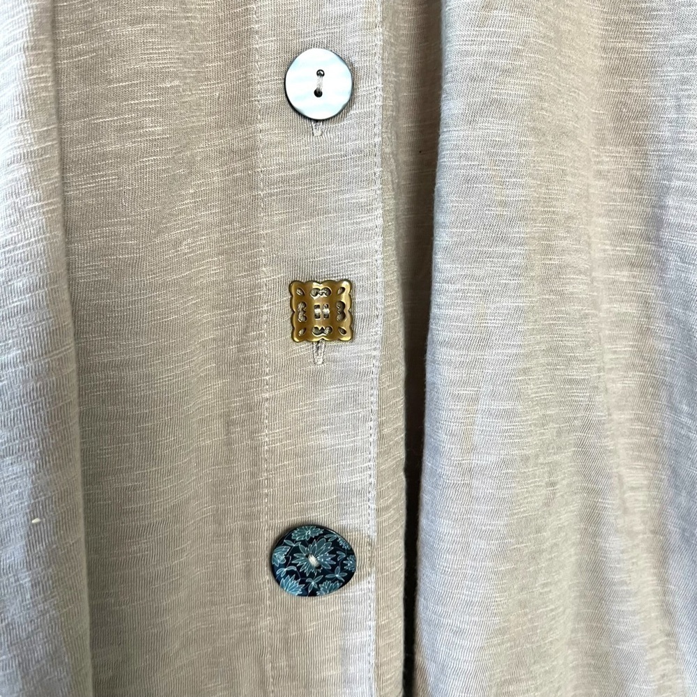 Soft Surroundings Danielle Button Top Tunic Asymmetrical Hem 3/4 Sleeves XS - Picture 6 of 10